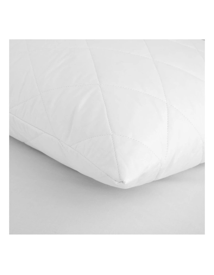 Cotton Quilted Pillow Protector 48x73cm 2 Pack in White