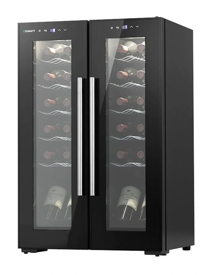 Dual Zone Wine Cooler 24 Bottles in Black