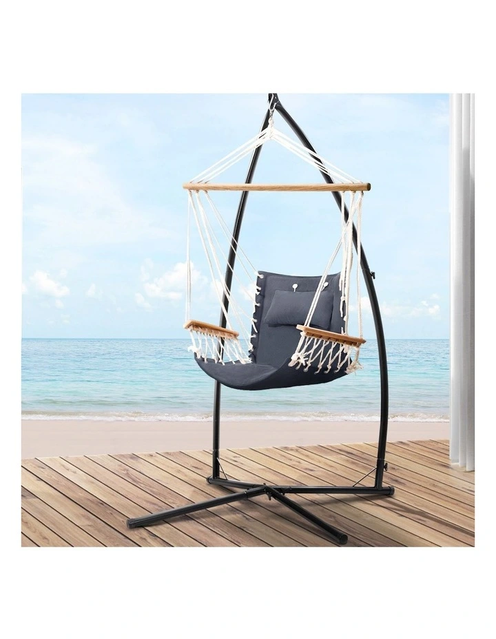 Hanging Hammock Chair Set in Grey