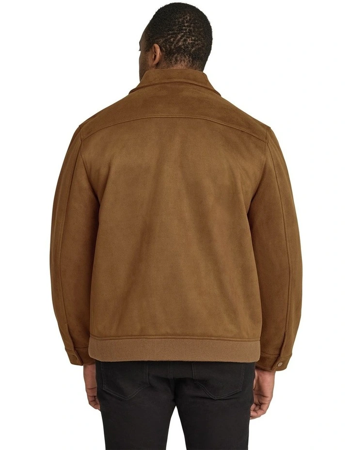 Casey Faux Suede Jacket in Tan