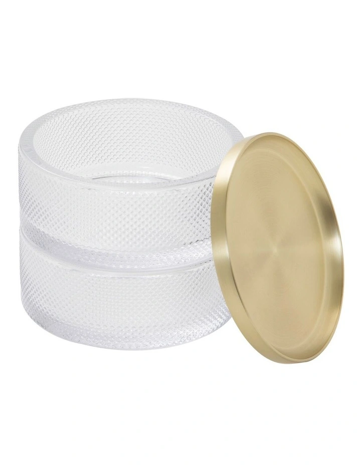 Tesora Box Glass 13x13x11cm in Brass