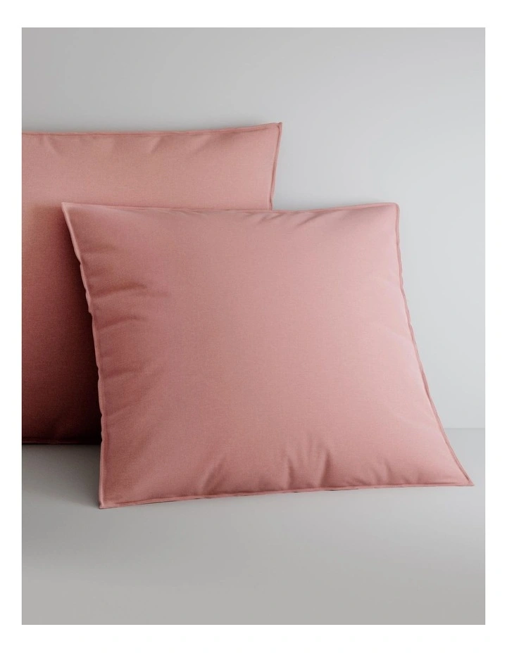 Bayley Washed Percale European Pillowcase Pair in Rose