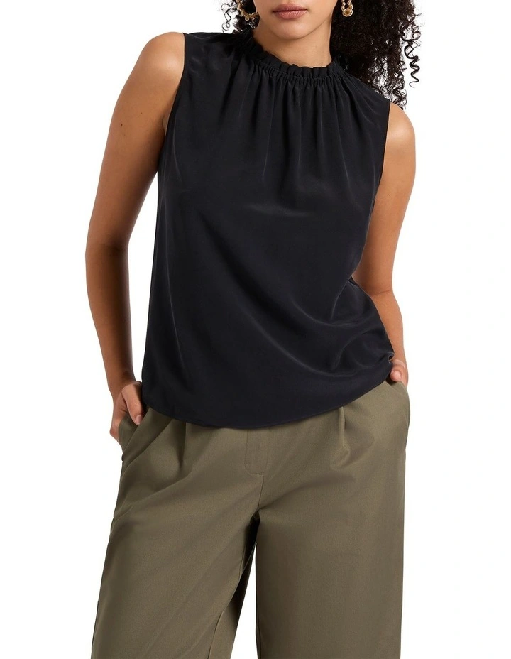 Celebration Silk Tank Top in Black