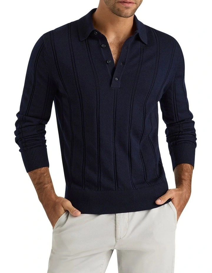 Appleby Knit Polo in Navy