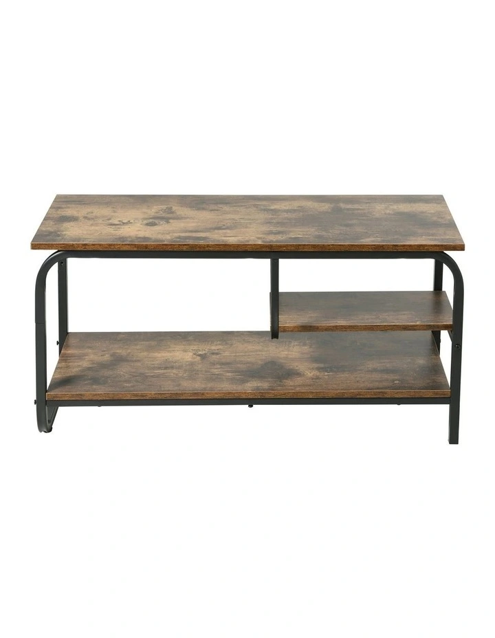 Rustic Wooden TV Unit 90x35x43cm in Brown