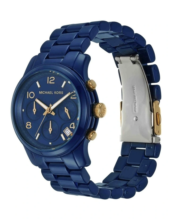 MK7332 Runway Chronograph Watch in Blue