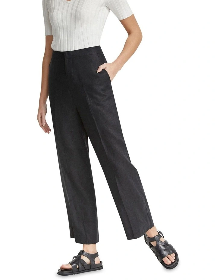 Ela Linen Pants in Black