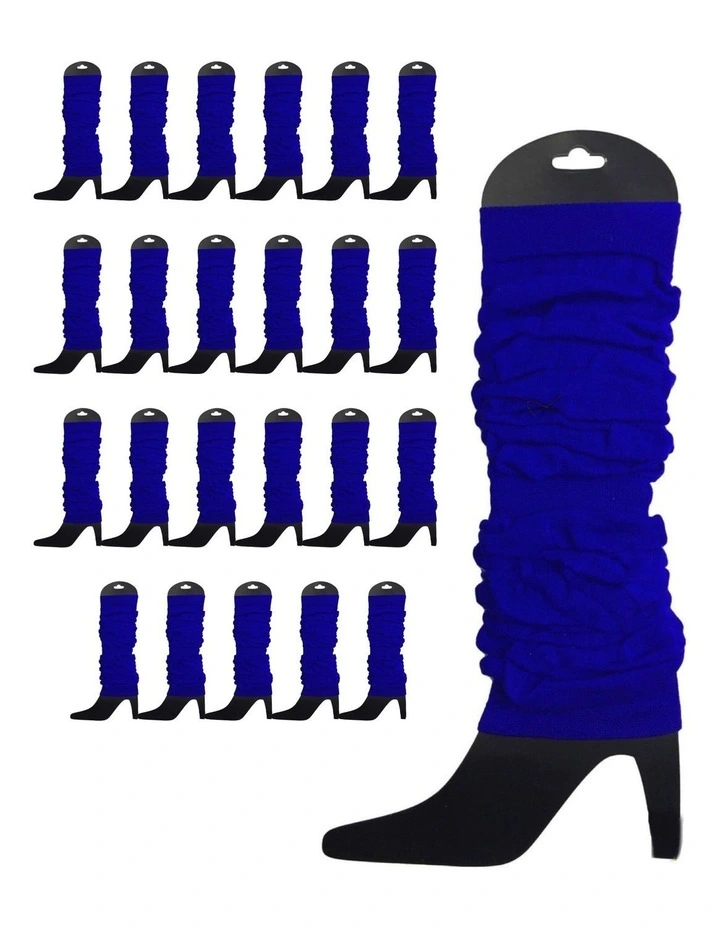 Knitted Leg Warmers 24-Pack in Royal Blue