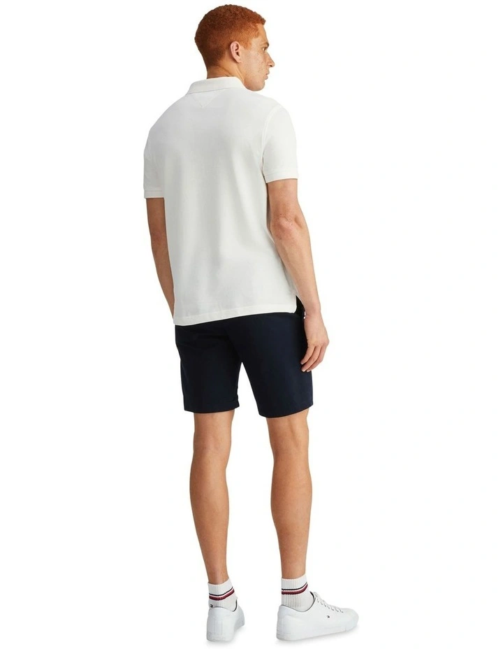 Bold Global Stripe Collar Regular Polo Shirt in White