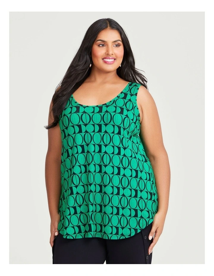 Natural Iris Tank in Black/green