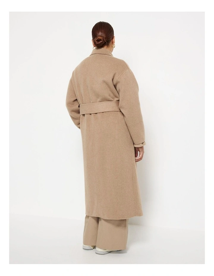 Double Breasted Wool Coat in Camel