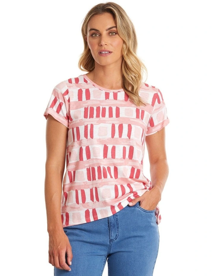 Short Sleeve Tee in Pink Punch