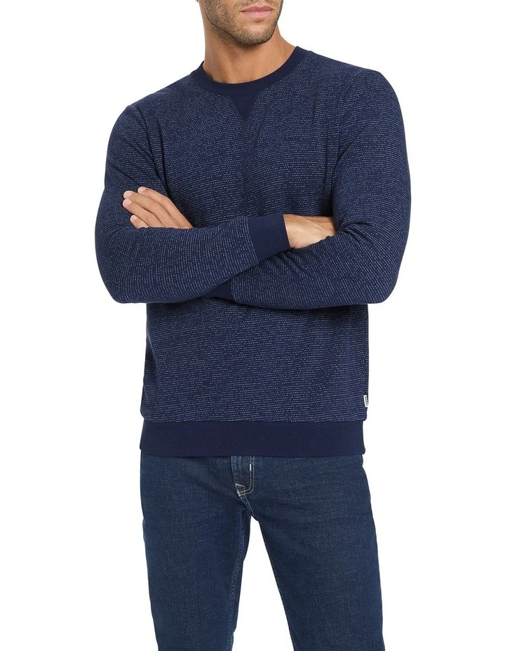 Ajay Space Dye Sweat in Navy