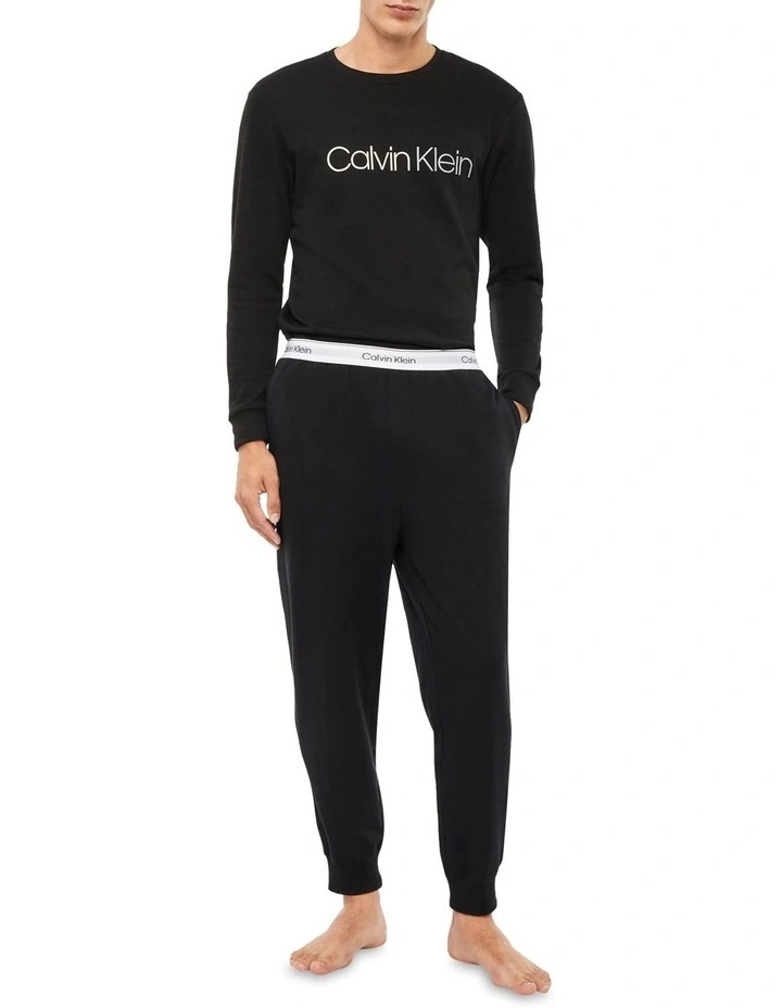 Modern Cotton Lounge Jogger in Black