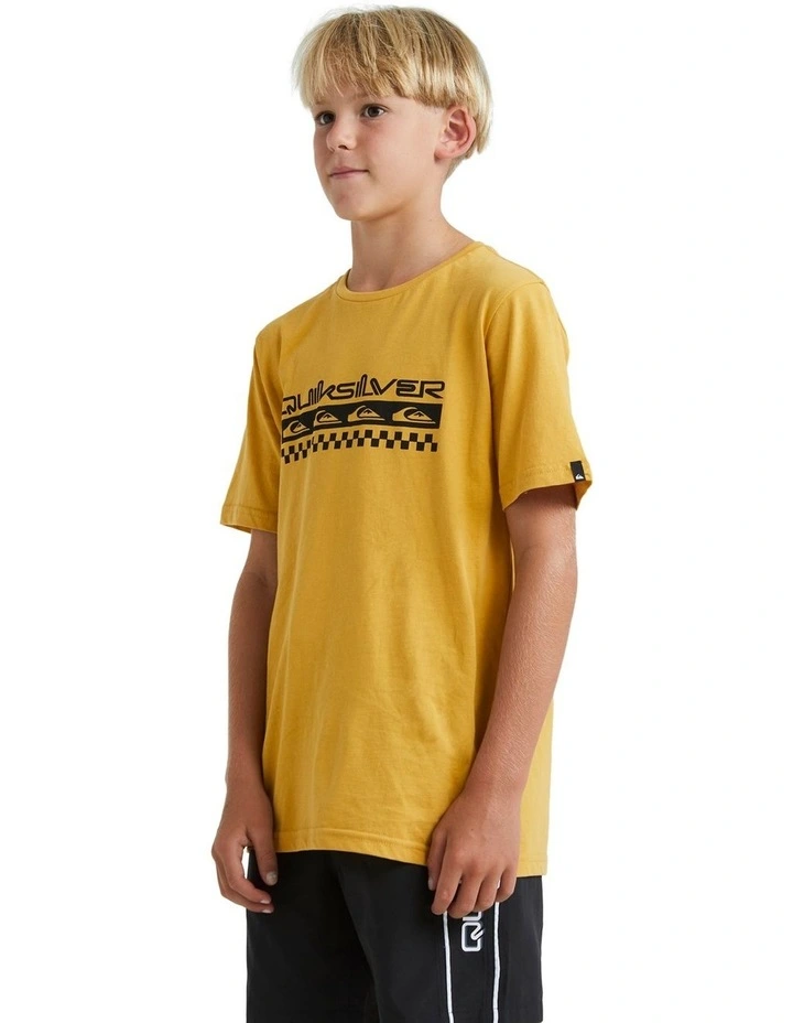 Omni Check Turn T-shirt in Mustard