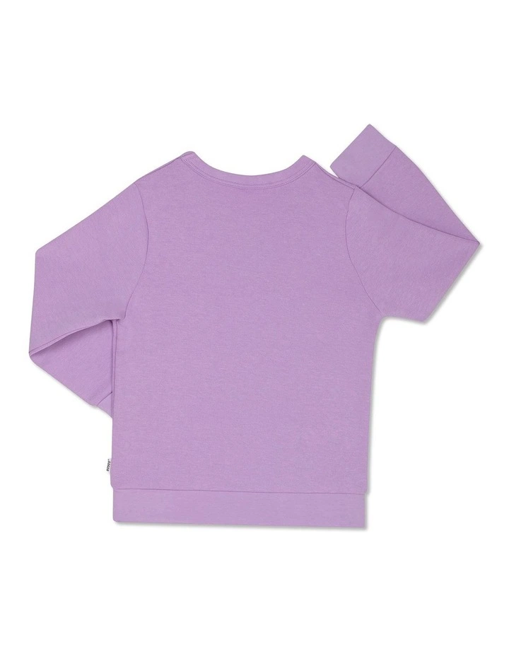 Cotton Tech Sweats Pullover (Sizes 3-7) in Purple Pansy