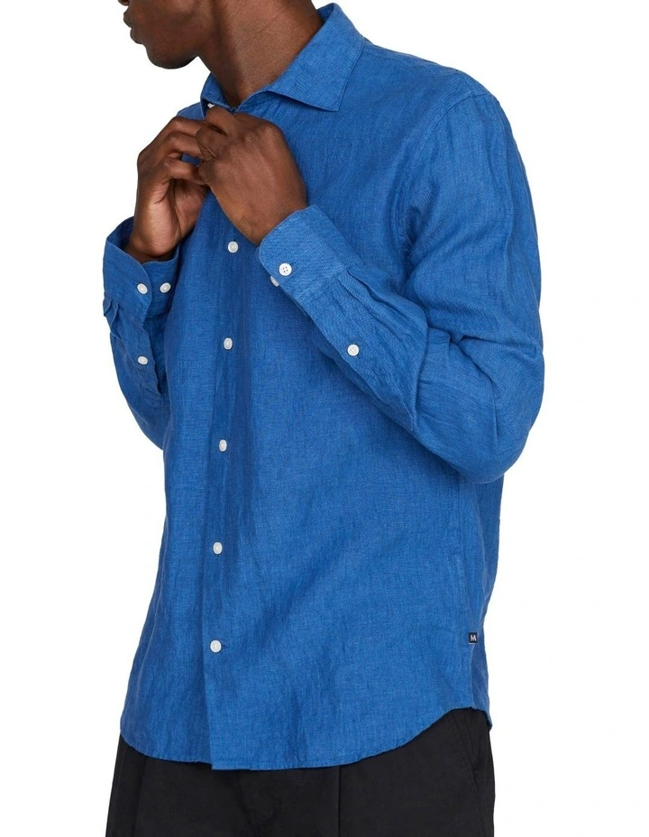 Marc Long Sleeve Shirt in Washed Blue