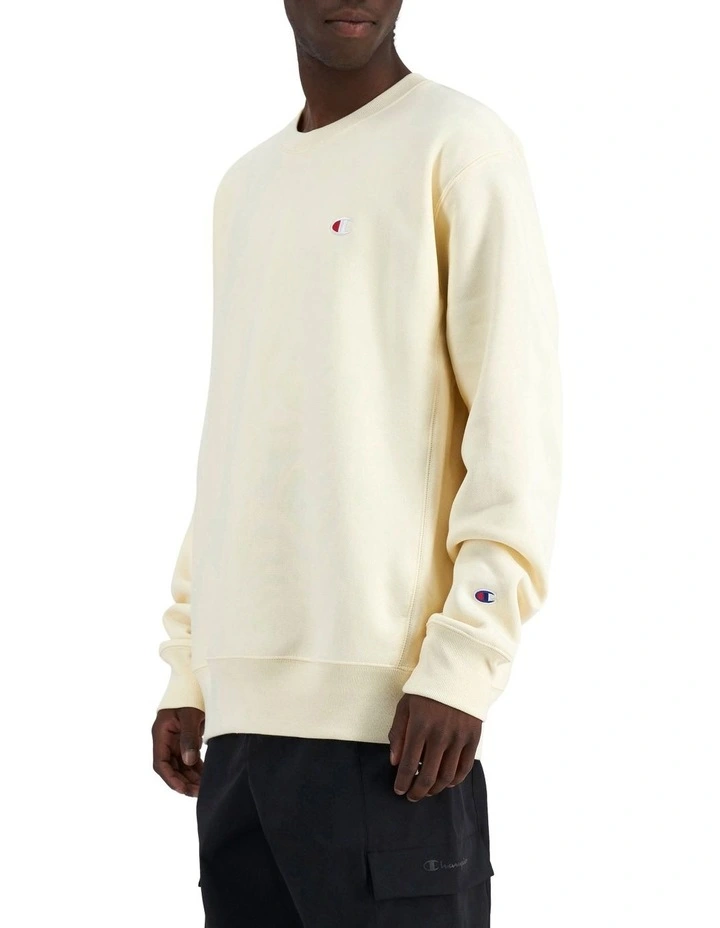 Reverse Weave Crew in Cream