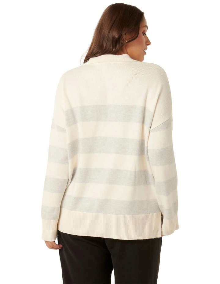 Nicole Polo Jumper in White Multi