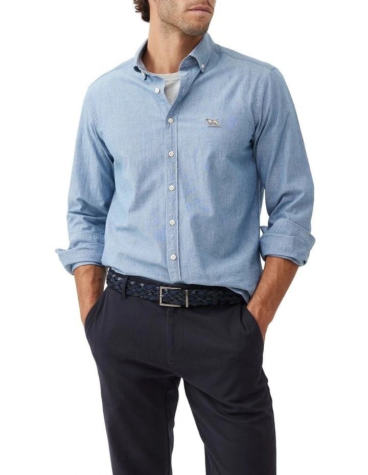Kirklands Long Sleeve Sports Fit Shirt in Chambray