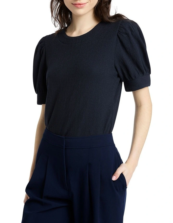 Jolene Cotton Tee in Navy