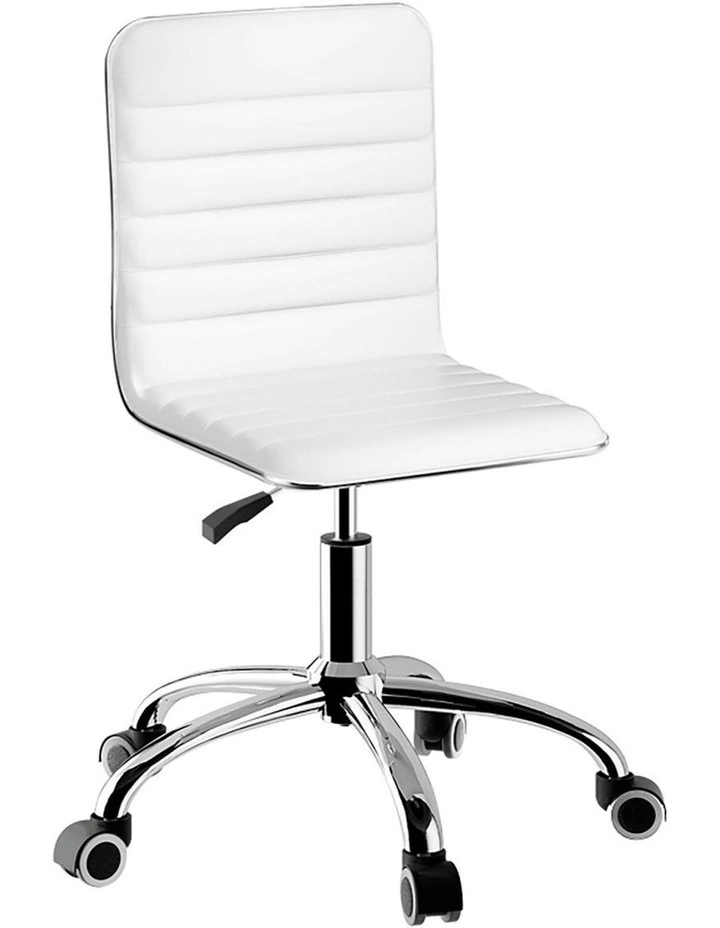 Low Back PU Leather Office Chair in White
