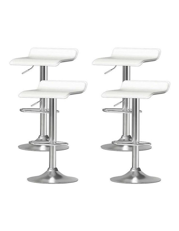 Faux Leather Bar Stools x4 in White
