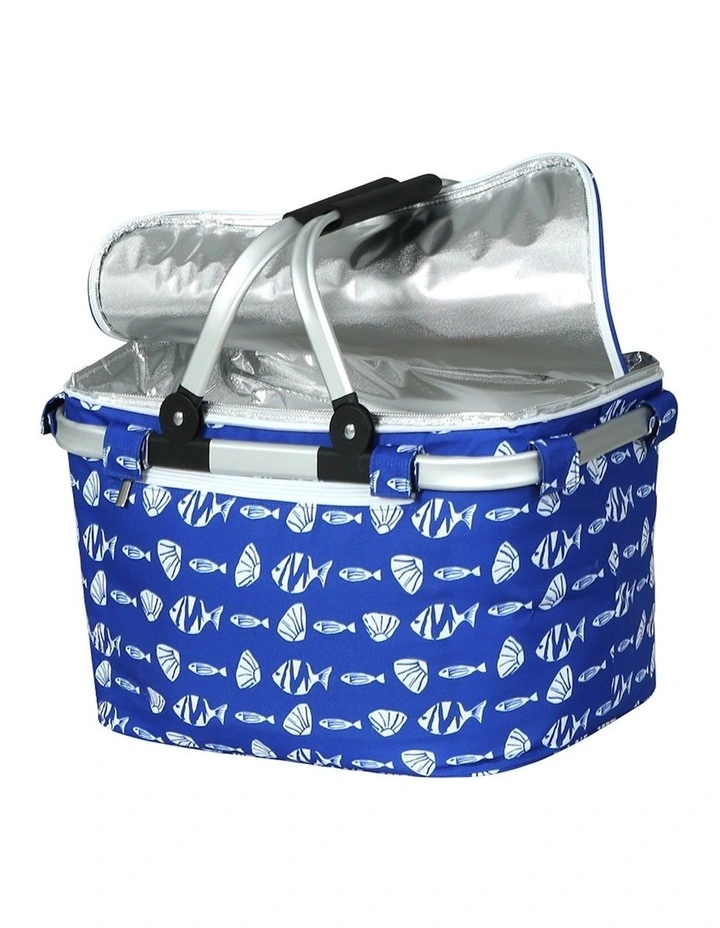 Alfresco Folding Picnic Basket in Blue
