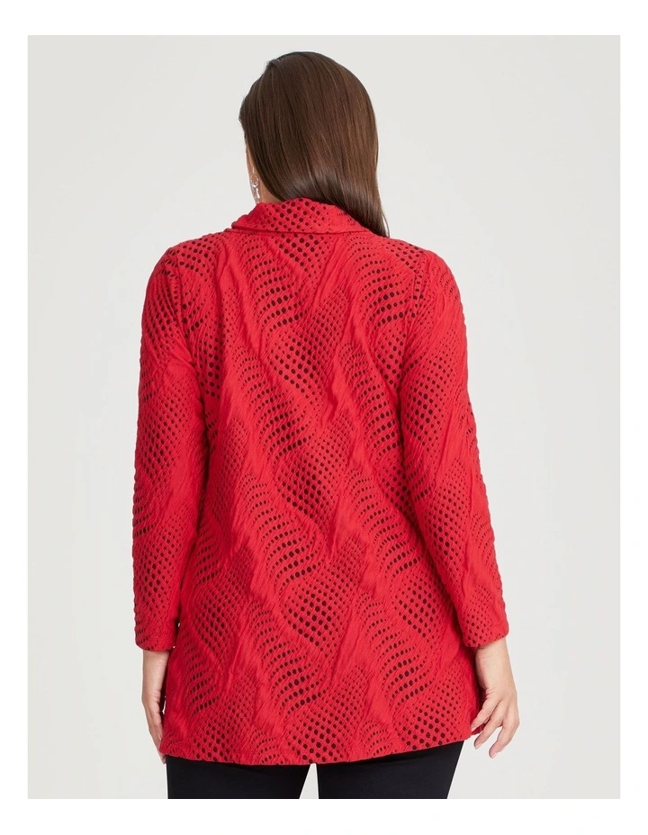 Textured Reine Tunic in Red/Black