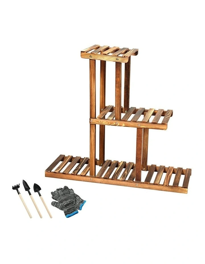 3-Tier Indoor Garden Plant Stand in Charcoal