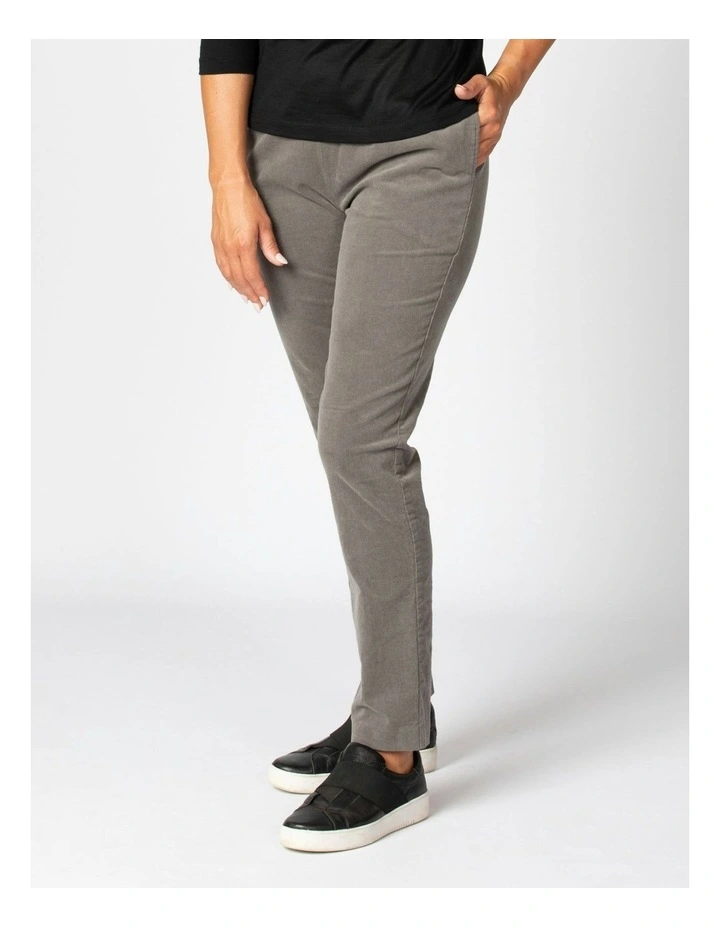 Slim Leg Signature Cord Pant in Steel