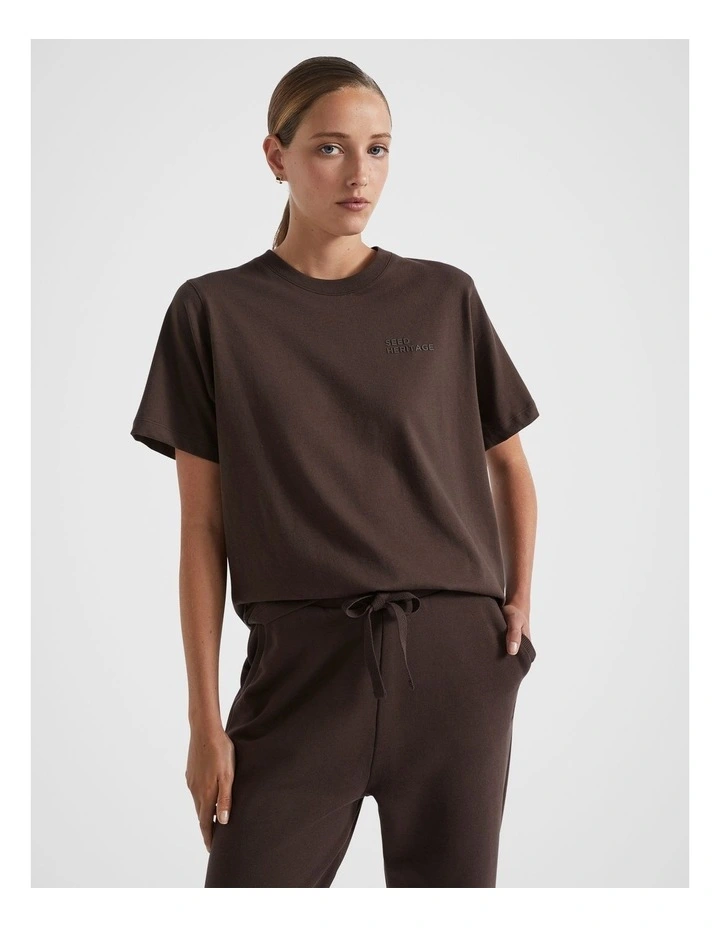 Heritage Logo Tee in Dark Espresso
