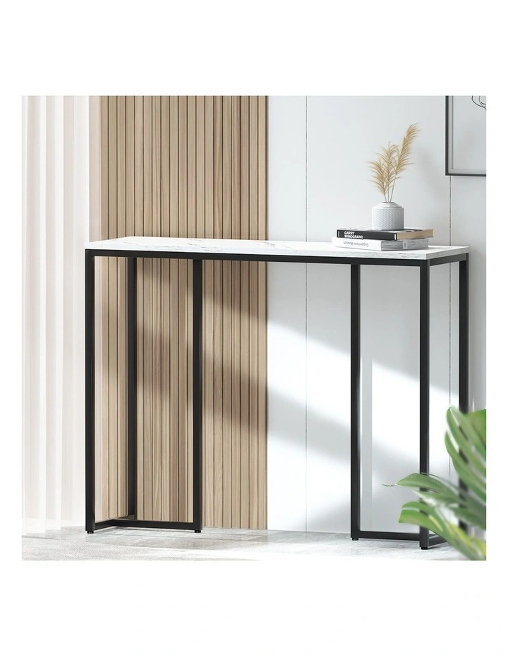 Hallway Table with Marble Effect in White/Black