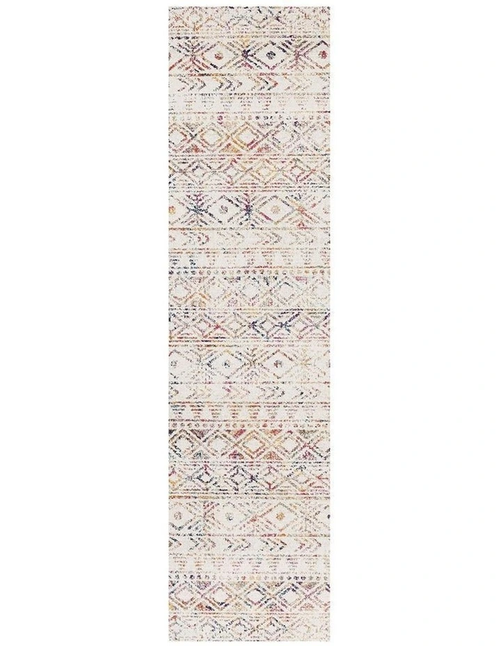 Oasis Ismail Multi Grey Rustic Runner Rug