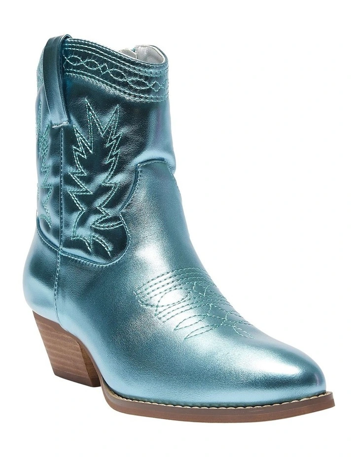 Texas Western Boots in Ice Blue Metallic