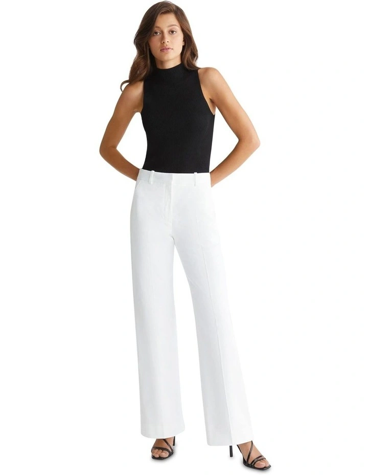 Relaxed Bootcut Trousers in Bright White