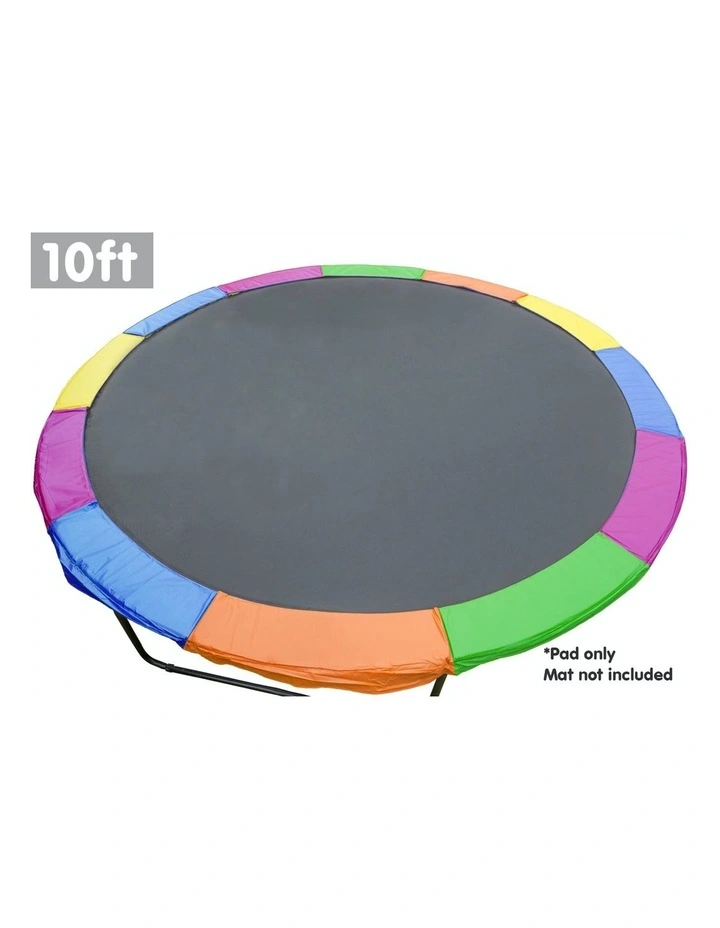 10ft Replacement Rainbow Reinforced Outdoor Round Trampoline Spring Pad Cover