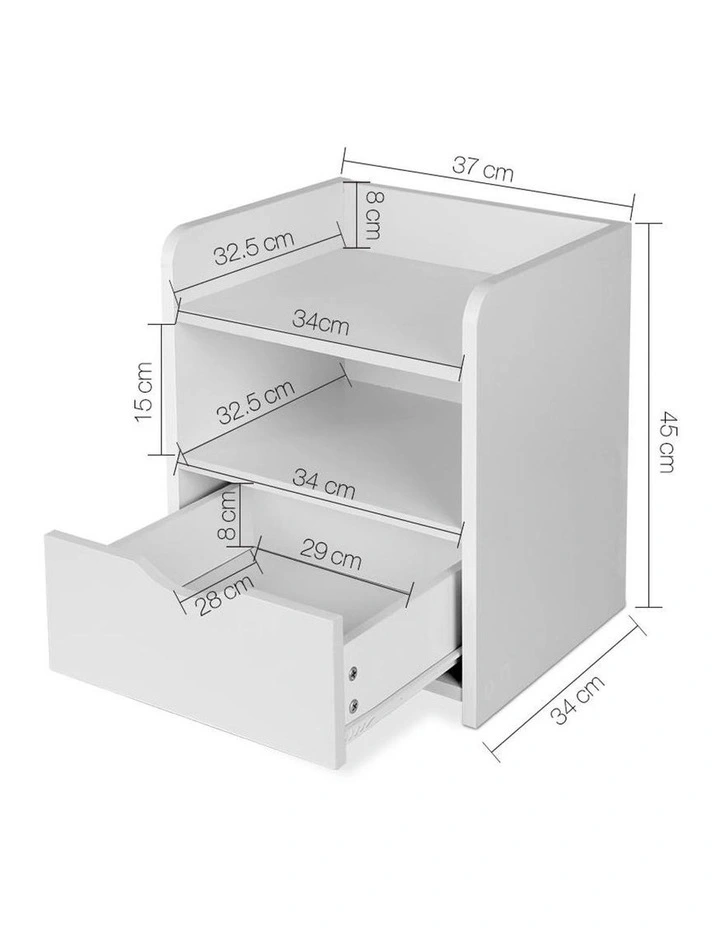 Artiss Bedside Table Drawer White