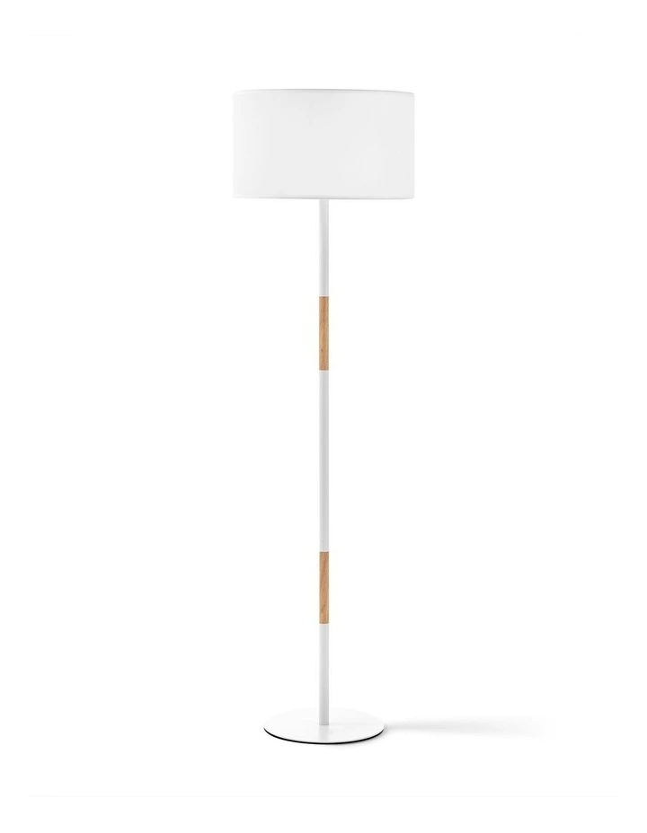 Maddison Wood Accent Floor Lamp in White