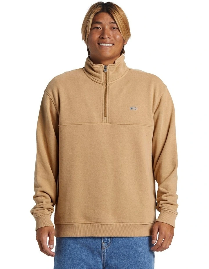 Saturn Chrome Half-Zip Sweatshirt in Khaki