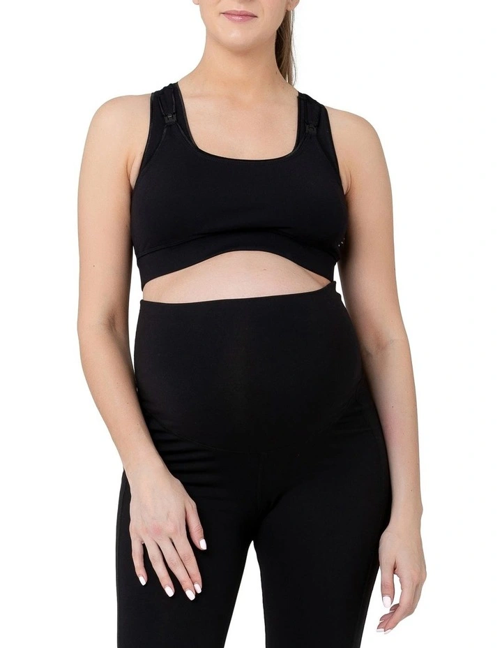 Active Nursing Crop Top in Black