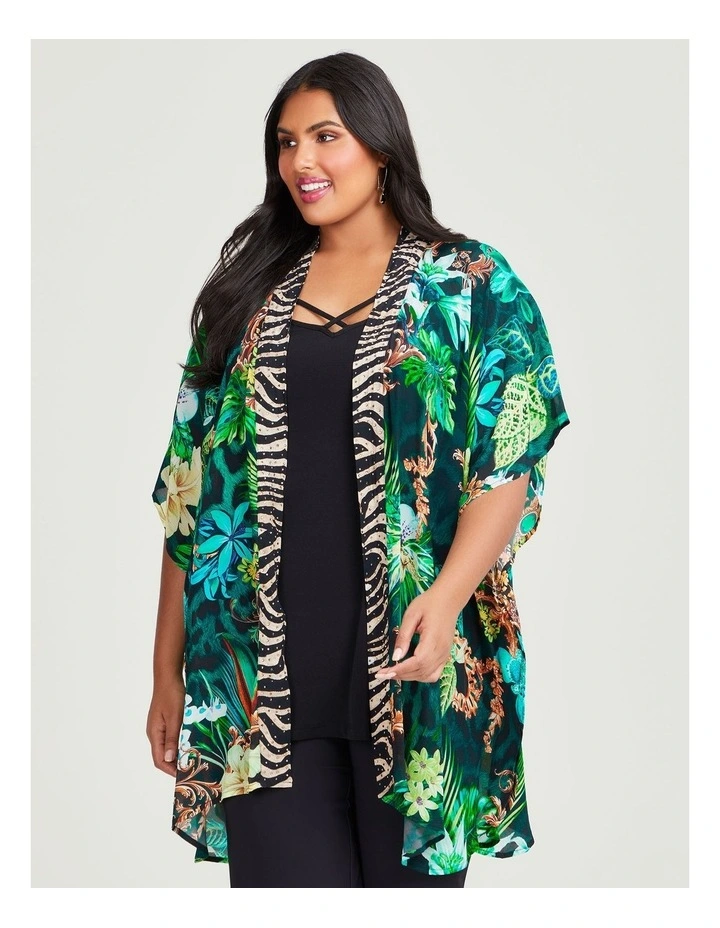 Natural Zambia Kimono in Print