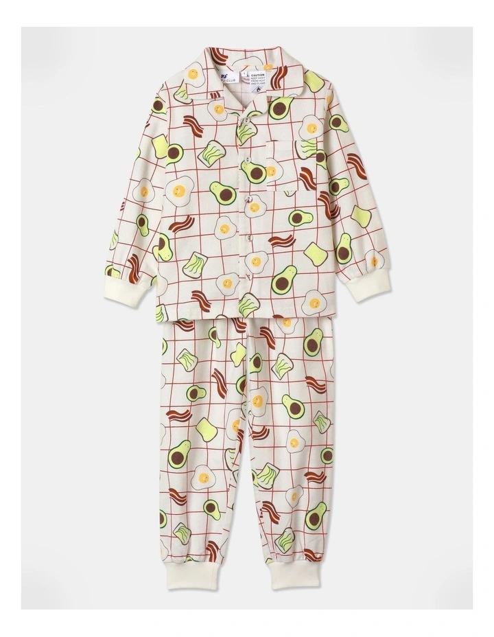 PJ Club Breaky Pyjama Set in Cream