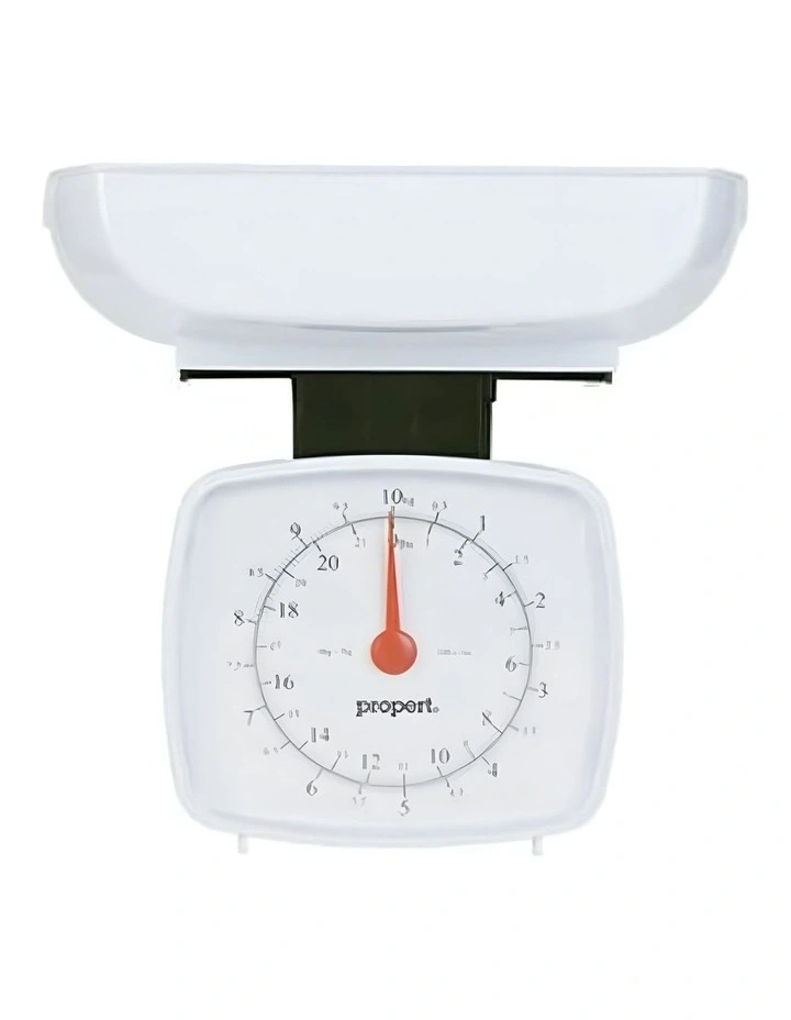 Capacity Mechanical Kitchen Scales Large 10kg in White/Black