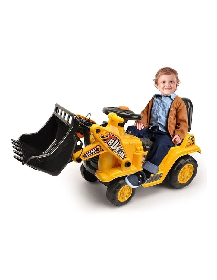 Ride On Digger Kids/Children Outdoor Tractor Push/Kick Toy w/Levers 3y