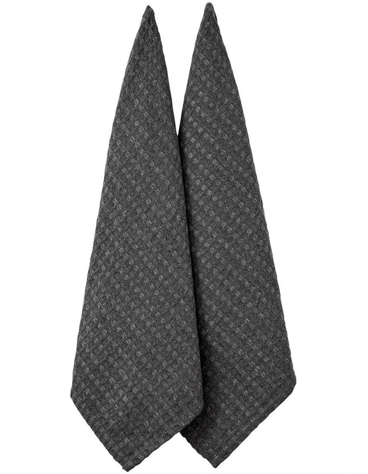 Eco Recycled Kitchen Towel 2 Pack in Charcoal