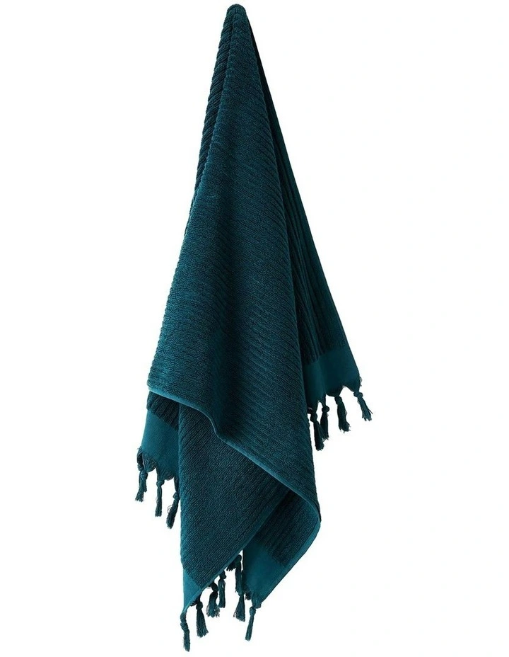 Paros Rib Range Bath Towel in Indian Teal