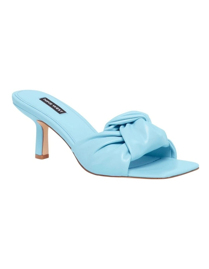 Knot Heeled Sandal In Light Blue