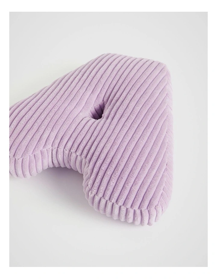Orchid Cord Initial Cushion A in Purple