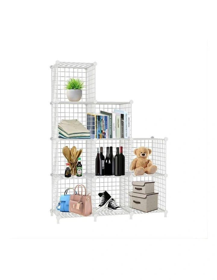 Foldable Portable Storage Organizer 9-Cube 3 Column 149cm in White
